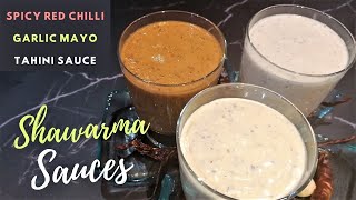 Shawarma Sauce Recipe  3 DIY Easy Dipping Sauces  Shawarma Red Sauce Garlic Sauce amp Tahini Sauce [upl. by Revlys208]