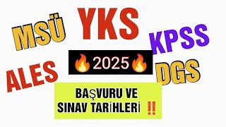 Yks 2025 ve diğer Ösym sınavları başvuru tarihleri yks2025 2025yks msü2025 kpss2025 dgs [upl. by Adnohsek]