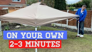 How To Put Up A Pop Up Gazebo On Your Own In Less Than 3 Minutes [upl. by Hallvard]