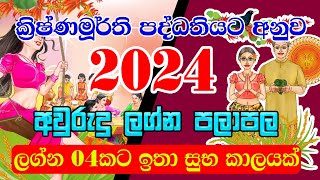 New Year Horoscope 2024  ක්‍රිෂ්ණමූර්ති අලුත් අවුරුදු පලාපල 2024  Lagna Palapala 2024  Horoscope [upl. by Theron]