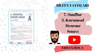 BİLFEN YAYINLARI 7 SINIFLAR KURUMSAL 3 DENEME SINAVI [upl. by Symer251]