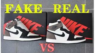 AIR JORDAN 1 MOCHA REAL VS FAKE LJRMango168SHOP BATCH [upl. by Rodenhouse]