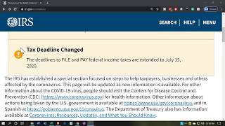 IRS News Coronivirus Tax Releif [upl. by Naiditch]