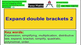 8 Expand double brackets 2 [upl. by Emmye]