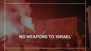 Union dockworkers in Greece successfully block major arms shipment to “Israel” [upl. by Cilegna697]