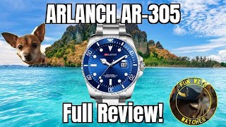 ARLANCH AR305 Quartz Dive Style Watch Review [upl. by Elleinwad716]