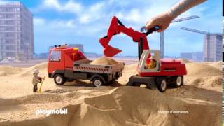 PLAYMOBIL  Le camion de chantier et le tractopelle Français [upl. by Nahgaem]