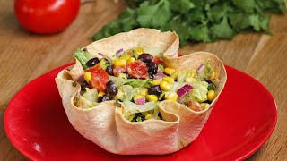 Tortilla Bowl Southwestern Salad [upl. by Oilenroc]