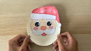 Santa Paper Craft  Christmas Paper Plate Craft Ideas For Kids [upl. by Mercie]