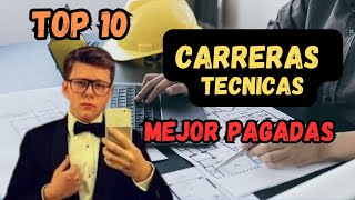 LAS 10 CARRERAS TECNICAS MEJOR PAGADAS EN PERU [upl. by Borgeson]