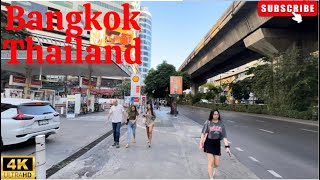 Bangkok  street walking tour  4k  thailand [upl. by Gignac]