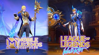 Cecilion Stargazer MLBB Skin VS Stargazer Soraka LoLWR Skin Skill Effects Comparison [upl. by Karna568]