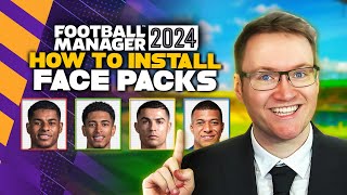 Face Pack Install Guide Football Manager 2024  How to get real player faces into FM24 [upl. by Hallock]