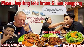 MASAK KEPITING LADA HITAM BUAT SUAMIamp ANAKKU‼️Pertama X anakku makan kepiting LADA HITAM ENAK BANGET [upl. by Yenreit]