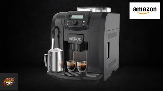 MEROL Automatic Espresso Coffee Machine 19 Bar Barista Pump Coffee Maker with Grinder Review [upl. by Surtimed233]