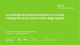 26022024  Edizione CENTRO SUD  I profili della trasparenza rischio prevenzione corruzione [upl. by Paterson]