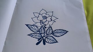 Rose drawing krne ki aasan Tarikabeautiful rose flower design [upl. by Yrogerg217]