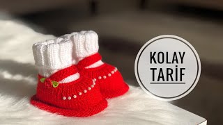 BEBEK PATİK YAPIMI KOLAY VE ŞIK HERKESİN YAPABİLECEĞİ MODEL BABY SOCKS TUTORİAL [upl. by Andri]