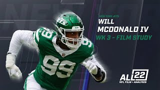 WILL MCDONALD IV TORE UP THE PATRIOTS OFFENSIVE LINE  WK 3 FILM STUDY jets newyorkjets newyork [upl. by Iem]