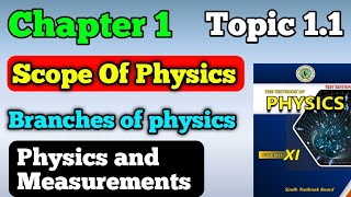 Scope of physics chapter 1 physics and measurement class 11 new physics book  branches of physics [upl. by Brigitte]