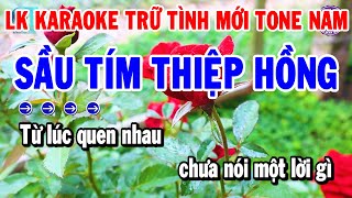 Karaoke LK Nhạc Sống Trữ Tình Tone Nam  Sầu Tím Thiệp Hồng  Vùng Lá Me Bay  Thanh Hải Organ [upl. by Siroval]