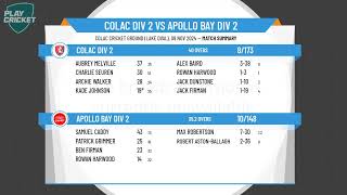 Colac Div 2 v Apollo Bay Div 2 [upl. by Koressa]