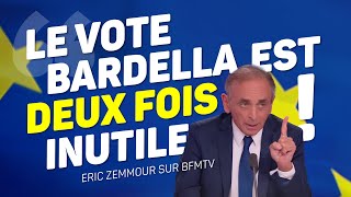 Éric Zemmour sur BFMTV  Le vote Bardella est deux fois inutile [upl. by Eiduj]