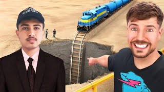 😱Train Vs Giant Pit Hindi 🚂 mrbeast video azhan zehen 09 [upl. by Euqilegna]