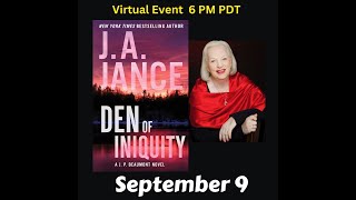 JA Jance discusses Den of Iniquity [upl. by Niamjneb]