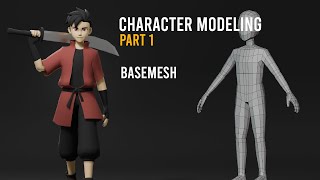 Lowpoly Game Ready Character Modeling Blender 3D  Part 1 [upl. by Collen966]