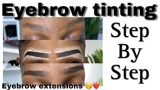 How to tint your eyebrows at home  eyebrows that last up to 2weeks 🫢 eyebrows extensions [upl. by Sine668]