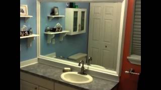 DIY Custom Bathroom Mirror Frame with Backsplash Using Crown Molding [upl. by Alleoj]