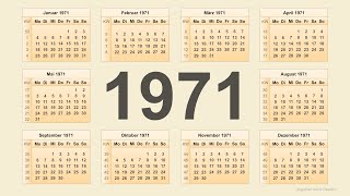 Kalender 1971 [upl. by Esereht]