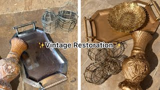 Vintage Restoration Video  Restoration Of Old Vase Rusted Tray  Restoration Of decoration items [upl. by Aicnelav608]