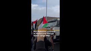 ProPalestine activists in Melbourne disrupt Israeli shipping company  AJ shorts [upl. by Elfreda846]