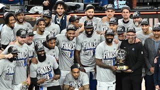 The Dallas Mavericks Receive The Oscar Robertson Trophy As The NBA Western Conference Champions [upl. by Ennaitsirhc]