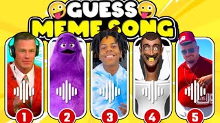 GUESS THE MEME SONG🔥  FAMOUS MEMES  MrBeast iShowSpeed The Rock [upl. by Airual659]