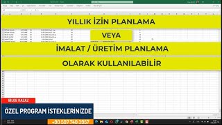 Takvim Planlama  Create a Calendar in Excel VBA Part  1 [upl. by Matlick823]