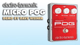 ElectroHarmonix Micro POG Polyphonic Octave Generator EHX Pedal Demo by Dave Weiner [upl. by Analaj]