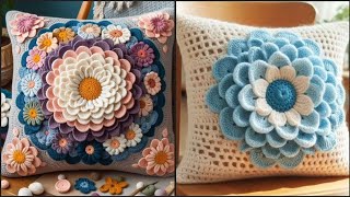 Romantic Crochet Flower Pillow Covers with Delicate Embroidery TrendsampStyle2024 [upl. by Avruch264]