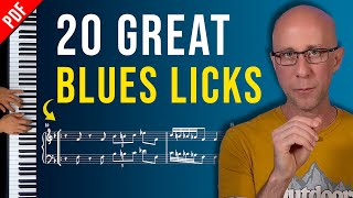 20 Great Blues Licks Exercise  Learn Jazz Piano Beginners to Advanced [upl. by Xena52]