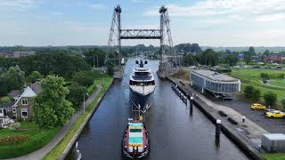 Hefbrug Gouwesluis  MegaYacht [upl. by Wyatan]