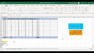 Mean Standard Deviation and Variance in EXCEL for Grouped Data  Easy way [upl. by Sukey]