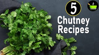 5 Chutney Recipes  South Indian Chutney Recipes  Chutney For Idli Dosa  Side Dish For Idli Dosa [upl. by Riaj829]