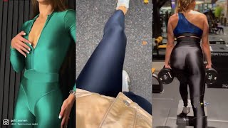 Spandex Tights Compilations 116  New outfit collections [upl. by Yenttirb]