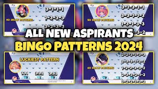 UPDATED ALL NEW ASPIRANTS BINGO PATTERNS 2024  aspirants ruby layla fanny angela mlbb [upl. by Nairad478]