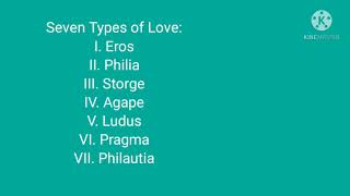 Seven Types of Love 7 Types of Love Geek words for love Greek Philosophers [upl. by Rasec]