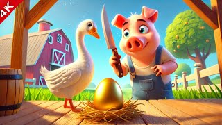 The Golden Egg  Famous Moral Story with Pig  Giggles amp Stories [upl. by Drofhsa]