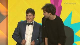 David Dobrik Wins First Person  Streamys 2018 [upl. by Genevieve]