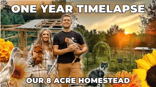 Building a Homestead One Year in the Making  HOMESTEAD TIMELAPSE [upl. by Aniles]